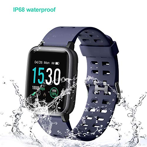 Willful Smartwatch Impermeable Reloj Inteligente con Pulsómetro, Pulsera Inteligente para Deporte con Cronómetro, Podómetro. Smartwatch Hombre Mujer para Android iOS Xiaomi Huawei iPhone(Azul)