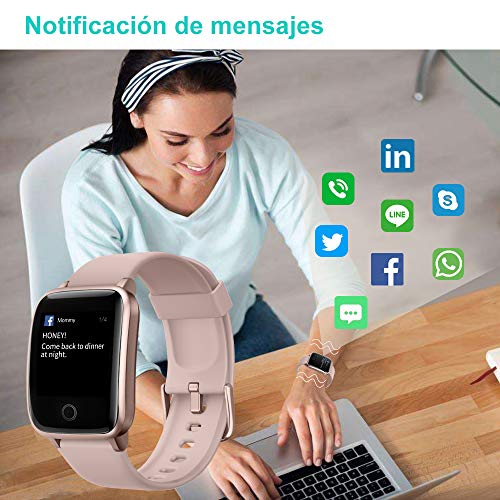 Willful Smartwatch,Pantalla de 1,3 Pulgadas Reloj Inteligente Impermeable IP68 con Pulsómetros para Mujer Hombre, Pulsera de Actividad Inteligente con Monitor de Sueño Contador de Caloría Cronógrafo