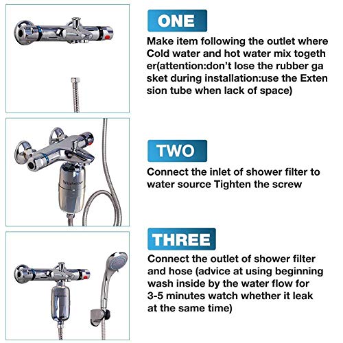 WinArrow- Ducha Filtro Reemplazable, 8 Etapas Universal 1/2'' Eliminar el Cloro Alto Rendimiento Delgado Filtro de Ducha Deje Cabello y Piel Sana