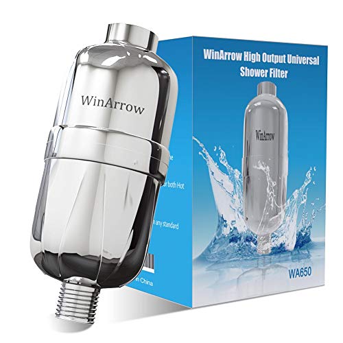 WinArrow- Ducha Filtro Reemplazable, 8 Etapas Universal 1/2'' Eliminar el Cloro Alto Rendimiento Delgado Filtro de Ducha Deje Cabello y Piel Sana