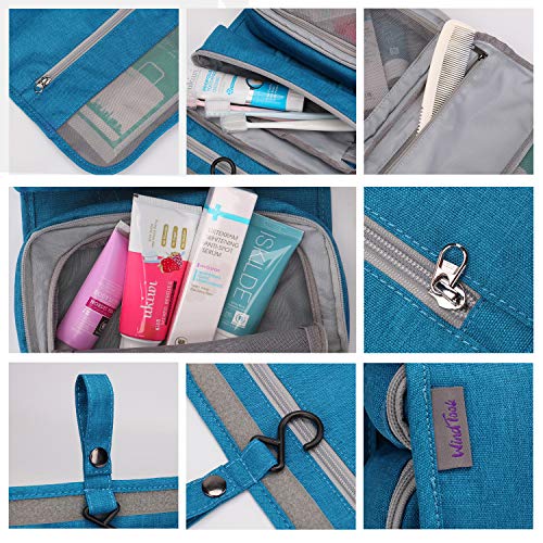 Wind Took Neceser de Viaje para Colgar Neceser Maquillaje Grande Bolsas de Aseo Cosméticos Organizador Accesorios de Baño Plegable Neceser Viajes Vacaciones Viajes de Negocios