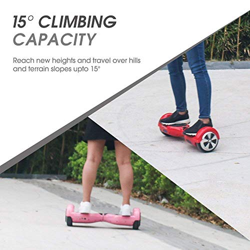 Windgoo Hoverboard 6.5" Scooter eléctrico con Auto Equilibrio, Hoverboard con Bluetooth y LED, por la borda con certificación UL 2272 (N1-R)