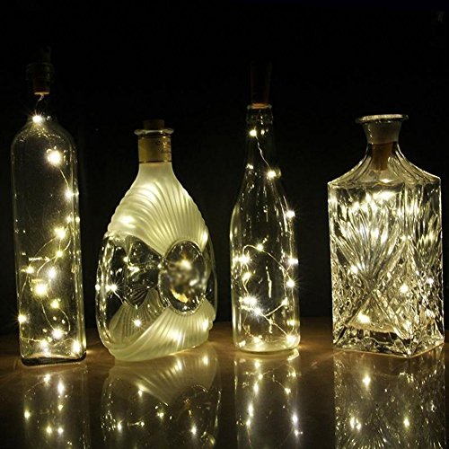 Wine Bottle Lights with Cork,6.6ft 20 LEDs Cork Lights for Bottle 6 Pack,Copper Wire Bottle Lights for DIY, Party, Decor, Christmas, Halloween,Wedding(Cool White)