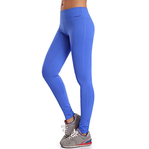 Wingslove Mujer Leggins Deportivos Yoga Runing Entrenar Legging Pantalones (X-Large, Azul)