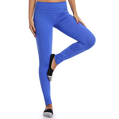 Wingslove Mujer Leggins Deportivos Yoga Runing Entrenar Legging Pantalones (X-Large, Azul)