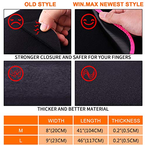 WIN.MAX Faja Reductora,Faja Adelgazante Mujer y Hombre,Faja para Gimnasio de Neopreno, Cinturón Lumbar Abdominal para Sudar y Hacer Deporte,Fitness y Proteger los lumbares (Rosado, L)
