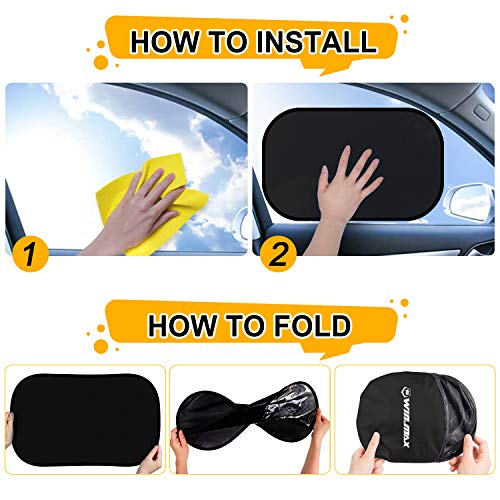 WIN.MAX Parasol de Coche,Parasol Coche Bebe,Para Proteger del Sol a bebés y mascotas,Coche Sun Shade,Parasoles Autoadhesivos,Bloqueo de Rayos UV Nocivos,Fácil instalación, Pack de 2 Unidades