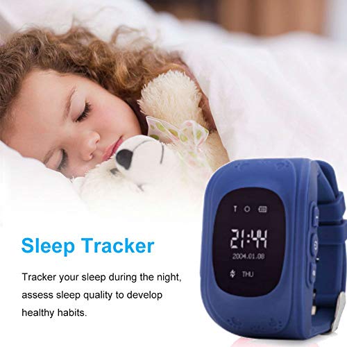 Winnes Reloj Localizador Niños GPS Localizador Niños Pulsera Pulsera Niños Seguridad GPS Reloj Niña GPS Smartwatch Niños Localizador GPS Seguimiento en Tiempo Real,Podómetro(Azulo)