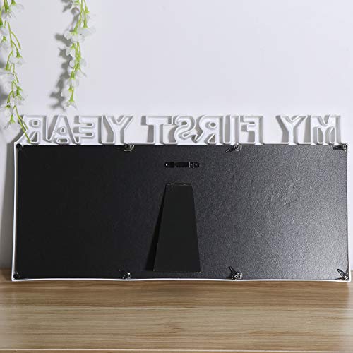 WINOMO My First Year Baby Picture Frame 12 Month Photo Frames Unique Baby Regalos 41x20cm (Blanco)