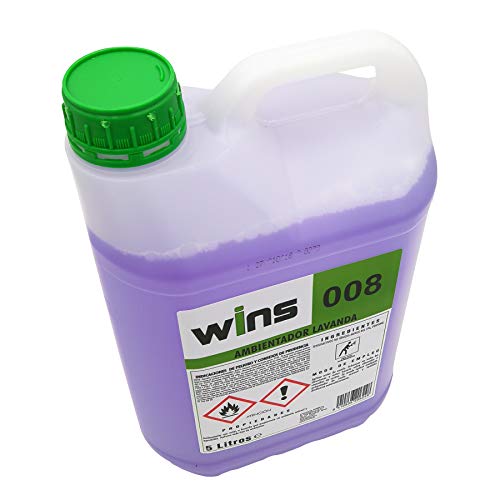 Wins Ambientador Profesional + Botella con pulverizador, garrafa de 5 litros. Aroma a Lavanda