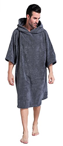 Winthome Poncho Toalla Traje de la Playa Poncho Surf ,Treje de Playa (grey, 108cm)