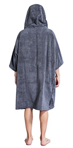 Winthome Poncho Toalla Traje de la Playa Poncho Surf ,Treje de Playa (grey, 108cm)