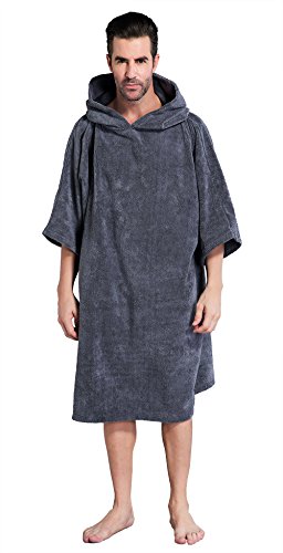 Winthome Poncho Toalla Traje de la Playa Poncho Surf ,Treje de Playa (grey, 108cm)