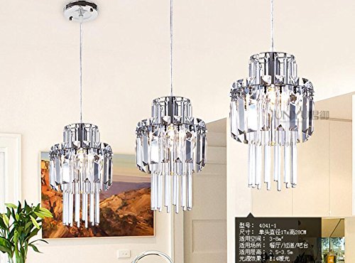 WINZSC Lámpara Colgante combinación de Cristal LED Arte Creativo LED Solo combinación de Tres Cabezas Lámpara Cristal Colgante Luces Porche SJ97 lo12 (Size : 3 hean)