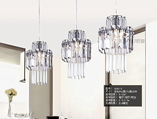 WINZSC Lámpara Colgante combinación de Cristal LED Arte Creativo LED Solo combinación de Tres Cabezas Lámpara Cristal Colgante Luces Porche SJ97 lo12 (Size : 3 hean)