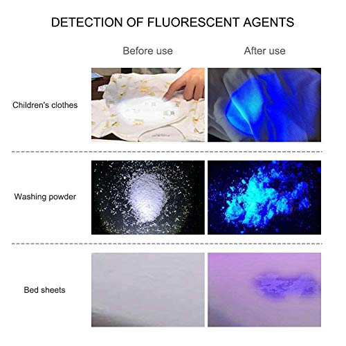 Winzwon 4 Pack Led Ultravioleta Linterna UV flashlight 9 LED Ultravioleta Detectar manchas de orina de mascotas, Luz negra(12 pilas AAA incluidas)