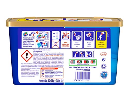 Wipp Express Detergente en Cápsulas Antiolores - 30 Discos