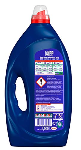 Wipp Express Detergente Líquido Azul, Formato Ahorro - 100 Lavados (5L)