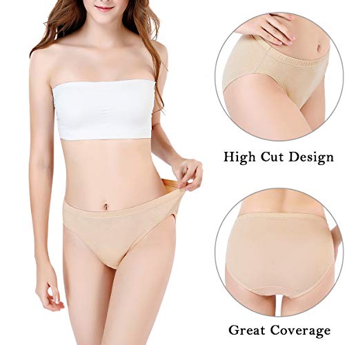 wirarpa Bragas Mujer 4 Pack 100% Algodón Calzoncillos Braguitas Beige Talla 50 52