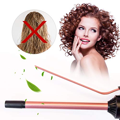 Wirhaut rizador de pelo, de 9 mm de pelo Curling Wand, temperatura 120-220 ℃ ajustable, 10s rápida Calefacción, rizador de pelo profesional con pantalla LED
