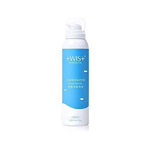 WIS Limpiador facial espumoso hidratante con aminoácidos, suave lavado de cara exfoliante diario para pieles grasas y sensibles, espuma suave que elimina la suciedad aceite maquillaje 5.28fl.oz