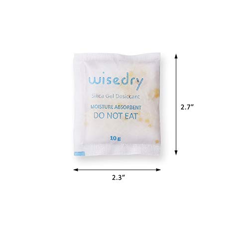 wisedry 10 Gramos x 30 Paquetes Gel De Sílice bolsitas con Perla de Naranja Indicador de Humedad Deshumidificadores, Grado alimenticio