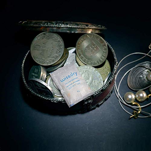 wisedry 5 Gramos x 60 Paquetes Gel De Sílice Desecante bolsitas con Perlas de Naranja Indicador de Humedad Absorbe Humedad para Secador,Deshumidificador de Grado alimenticio