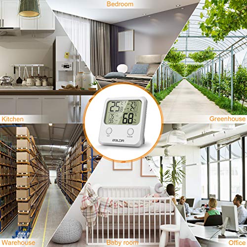 WisFox Termómetro Higrómetro Digital, Higrómetro Digital de Temperatura Interior con Monitor de Pantalla más Grande Temperatura y Humedad para el Hogar y la Oficina(Batería Incluida)