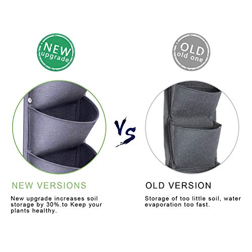 Wisolt Nueva Jardinera Vertical de jardín Vertical más Profunda y más Grande con 6 Bolsillos Colgantes para jardín Decoración de hogar