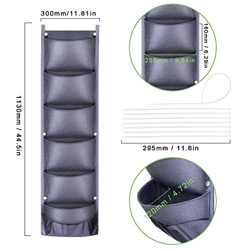 Wisolt Nueva Jardinera Vertical de jardín Vertical más Profunda y más Grande con 6 Bolsillos Colgantes para jardín Decoración de hogar