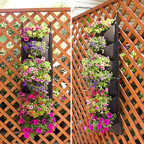 Wisolt Nueva Jardinera Vertical de jardín Vertical más Profunda y más Grande con 6 Bolsillos Colgantes para jardín Decoración de hogar