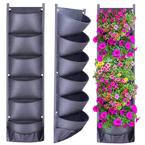 Wisolt Nueva Jardinera Vertical de jardín Vertical más Profunda y más Grande con 6 Bolsillos Colgantes para jardín Decoración de hogar