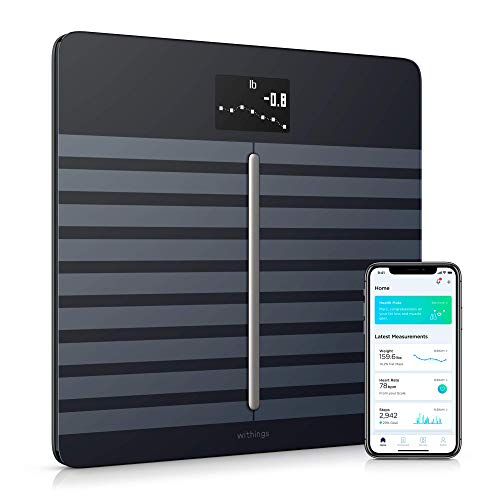 Withings Body Cardio Báscula inteligente con conexión Wi-Fi, composición corporal, frecuencia cardíaca, IMC, masa muscular, grasa y porcentaje de agua corporal, aplicación móvil por Bluetooth o Wi-Fi