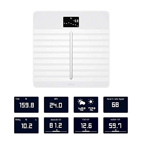 Withings Body Cardio Báscula inteligente con conexión Wi-Fi, composición corporal, frecuencia cardíaca, IMC, masa muscular, grasa y porcentaje de agua corporal, aplicación móvil por Bluetooth o Wi-Fi
