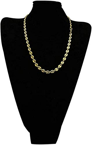 WLHLFL Collar Cadenas de Granos de café Collares Acero Inoxidable 8Mm Cadenas de Nariz de Cerdo Pulseras Joyas Punk Hip Hop Collar Hecho a Mano Conjunto para Mujeres Hombres Regalo