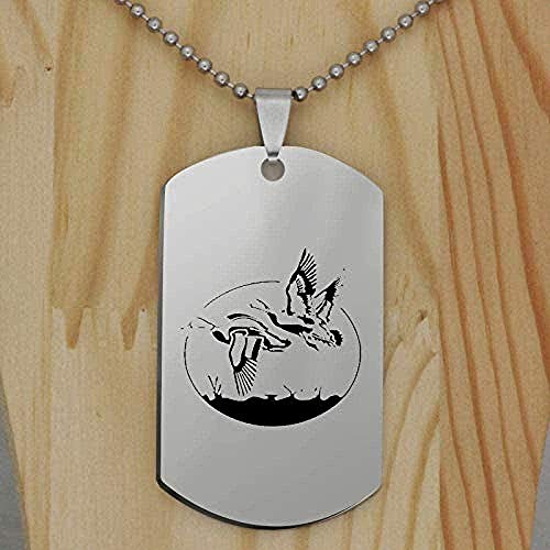 WLHLFL Collar con Colgante Natural, joyería de Acero Inoxidable, Collar con Inicial, Colgante de Patern de Ganso Salvaje, joyería para Mujeres y Hombres, Regalo