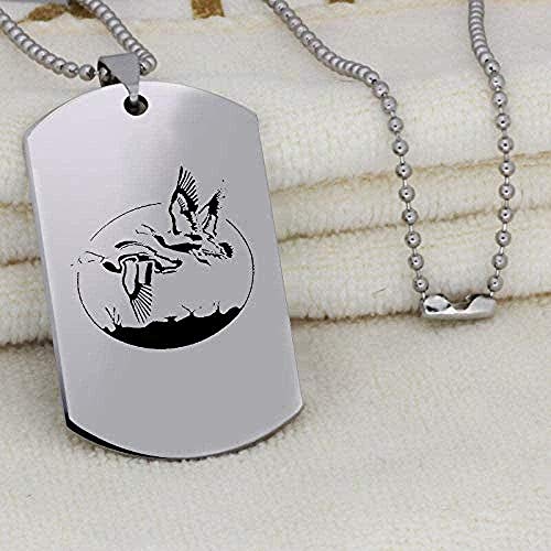 WLHLFL Collar con Colgante Natural, joyería de Acero Inoxidable, Collar con Inicial, Colgante de Patern de Ganso Salvaje, joyería para Mujeres y Hombres, Regalo