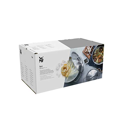 WMF Provence Plus - Batería de Cocina, Acero Inoxidable Cromargan, Tapas de Cristal, Apta para Todo Tipo de Cocinas, 5 Piezas