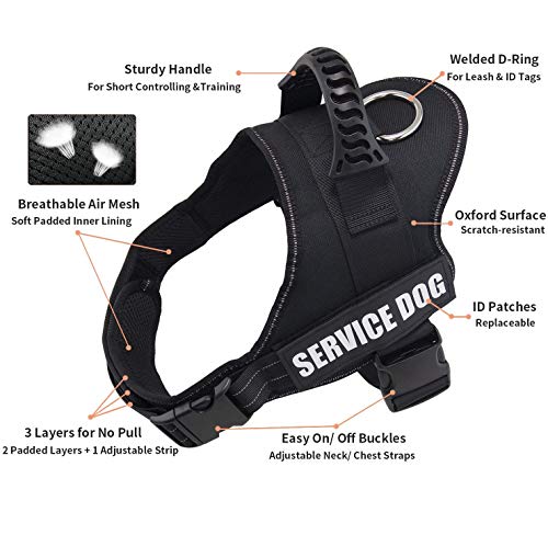 Wodondog Arnés para Chaleco de Perro Arnés de Perro Transpirable Ajustable para Perros pequeños, medianos y Grandes (M, Negro)