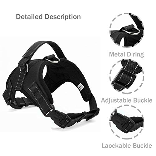 Wodondog Arnés para Perros Chaleco Ajustable Suavemente Acolchado Transpirable Silla de Montar Tipo Cofre Arnés para Collar de Seguridad (L)