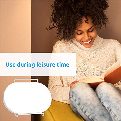 WODT Lámpara de Terapia de luz 10000 Lux, lámpara de luz Solar efectiva, Caja de luz LED portátil de Espectro Completo Libre de Rayos UV, 4 Brillo Ajustable, función de Temporizador