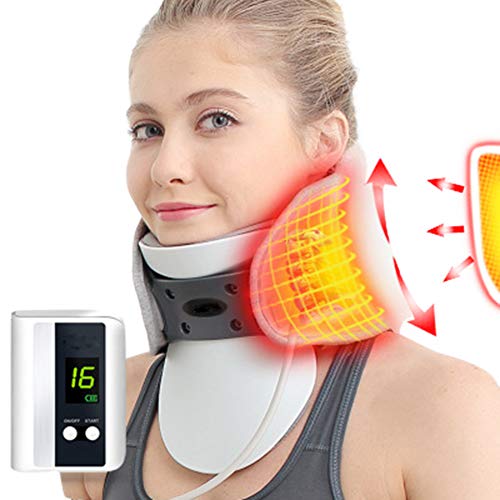 WOFEI Dispositivo de tracción del Cuello Cervical Inflable y Cuello ortopédico Dolor de Cuello Ortésicos Brackets Soporte Suave Ajustable Collar Cervical para Oficina,For More Than 80 kg