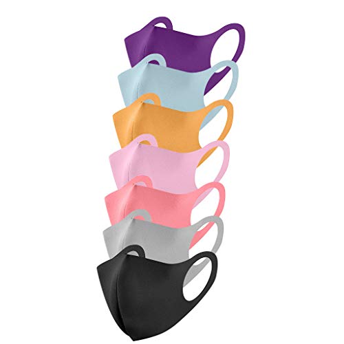 Wokee 7 Piezas Color sólido ???????????, Adulto Algodón Paño Protección Personal Diaria A Prueba de Polvo con Elástico para Los Oídos Protección (A)