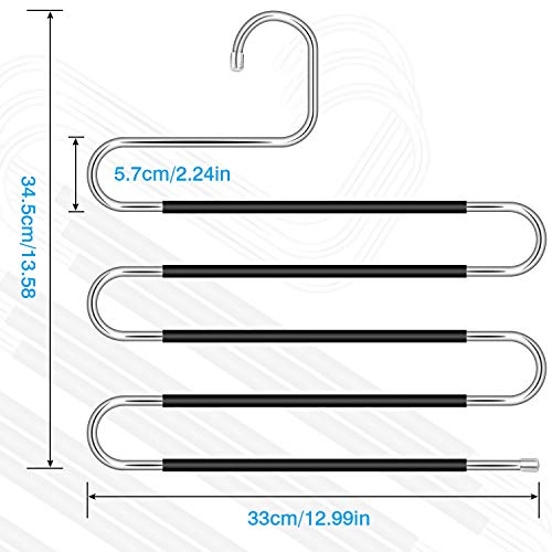 WOMGF Tipo S Perchas Pantalones Multiusos Percha Ahorro de Espacio Organizador de Armario Antideslizante Percha para Pantalones (3PCS)