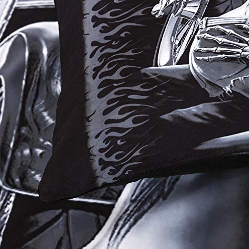 WONGS BEDDING Juego de Ropa de Cama con Forma de Calavera 3D Ropa de Cama para Viaje o para Morir Fundas nórdicas Microfibra hipoalergénica 3 Piezas Funda nórdica Amante con King Size 220X230 cm