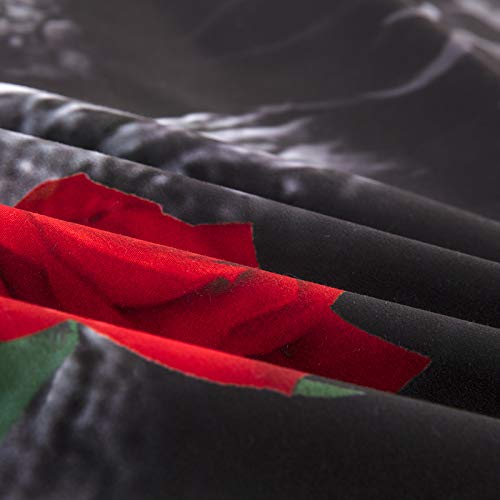 WONGS BEDDING Juego de Ropa de Cama con Forma de Calavera 3D Ropa de Cama para Viaje o para Morir Fundas nórdicas Microfibra hipoalergénica 3 Piezas Funda nórdica Amante con King Size 220X230 cm