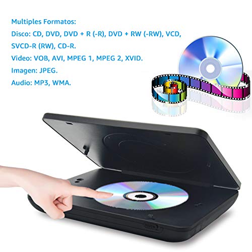 WONNIE 10.1" Reproductor de DVD Portátil con 2 Pantallas Soporta Tarjeta SD/USB para Reposacabezas de Coche con Mando a Distancia