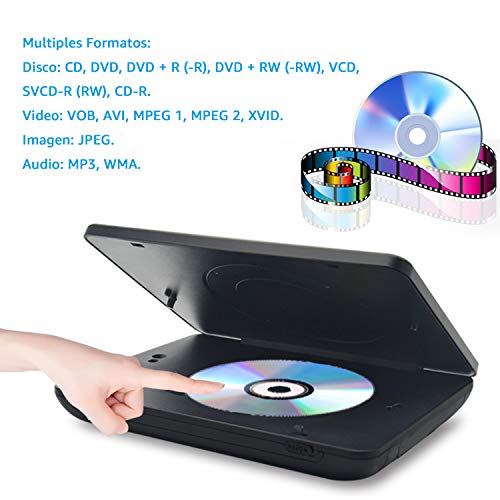 WONNIE 10.1" Reproductor de DVD Portátil con 2 Pantallas Soporta Tarjeta SD/USB para Reposacabezas de Coche con Mando a Distancia