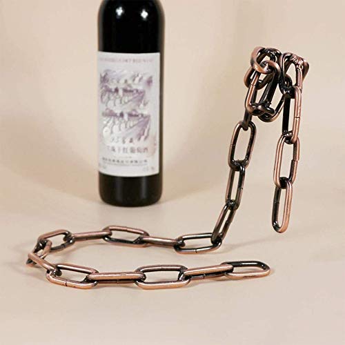 WONOOS Cadena galvanoplastia Crafts, Cuerda mágica Estante del Vino Sala de Estar, Dormitorio, Comedor Habitación Decoración para familias, hoteles, Clubes, Fiestas, Bares y como Regalos,Bronce
