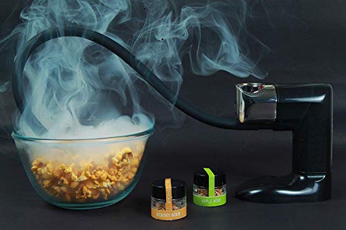 Wood Smoke Ahumador Cocina - 3 Muestras de Astillas de Madera Gratis - Ahumador Instantaneo Portátil - Pistola Ahumador de Alimentos Profesional - Pipa de Humo - Ahumador en Frio para la Cocina